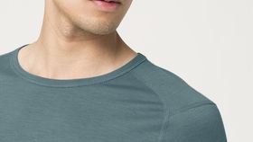 hessnatur Herren Langarm-Shirt aus Bio-Merinowolle - grün - Größe 52