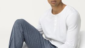 hessnatur Herren Pyjamahose aus Bio-Baumwolle - blau - Größe 46