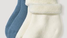 hessnatur Baby Frottee-Socken im 2er-Pack aus Bio-Baumwolle - blau - Größe 23-26