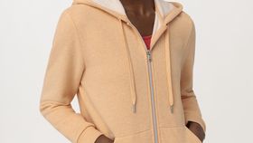 hessnatur Damen Sweatjacke aus Bio-Baumwolle - orange - Größe 34