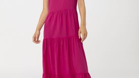 hessnatur Damen Crêpe-Kleid aus Bio-Baumwolle - lila - Größe 48