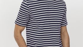 hessnatur Herren Streifenshirt Relaxed aus Bio-Baumwolle - blau - Größe M