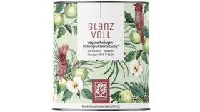 Vegane Kollagen-Bildungsunterstützung* mit Vitamin C, Hyaluron, Q10 & D-Biotin - Glanzvoll - 5 Dosen GLANZVOLL