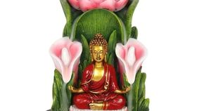 Backflow Kegel halter "Buddha", Resin bunt, 14x12x13,5cm