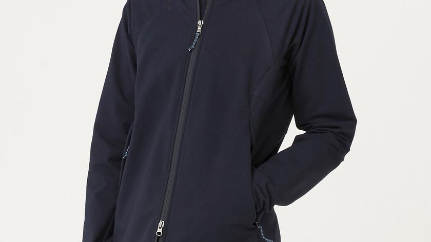 hessnatur Damen-Outdoor Softshell-Jacke mit Eco-Finish - blau - Größe 46