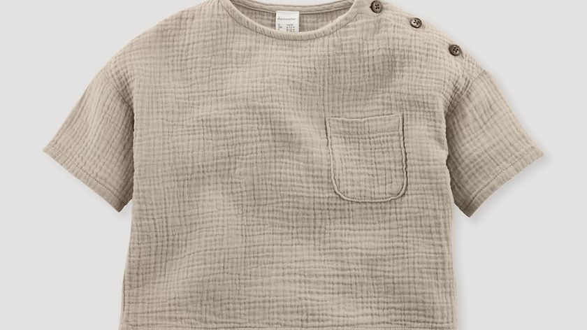 hessnatur Baby Musselin-Shirt aus Bio-Baumwolle - beige - Größe 98/104