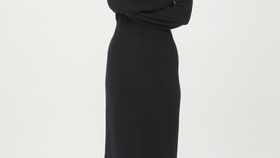 hessnatur Damen Strickkleid Midi Relaxed aus Bio-Baumwolle - schwarz - Größe 42