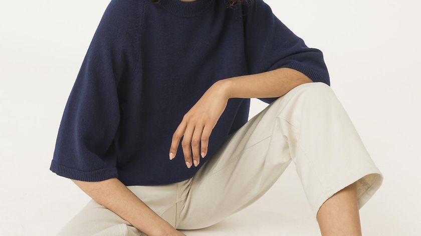 hessnatur Damen Halbarm-Pullover aus Bio-Lambswool - blau - Größe S