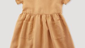 hessnatur Kinder Kleid aus Leinen mit Bio-Baumwolle - orange - Größe 110/116