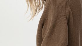 hessnatur Damen Rollkragenpullover aus Bio-Baumwolle - braun - Größe 44