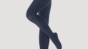 hessnatur Strumpfhose aus Schurwolle mit Bio-Baumwolle - blau - Größe 40/42