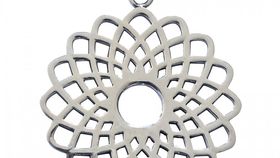 Anhänger "Sahasrara Lotus" Messing versilbert