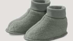 hessnatur Baby Wollfleece Schuhe aus Bio-Merinowolle - grün - Größe 74/80