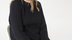 hessnatur Damen Pullover Relaxed aus Bio-Baumwolle und Bio-Merinowolle - blau - Größe XS