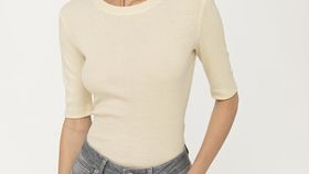 hessnatur Damen Rippshirt aus Bio-Merinowolle mit Seide - natur - Größe 40