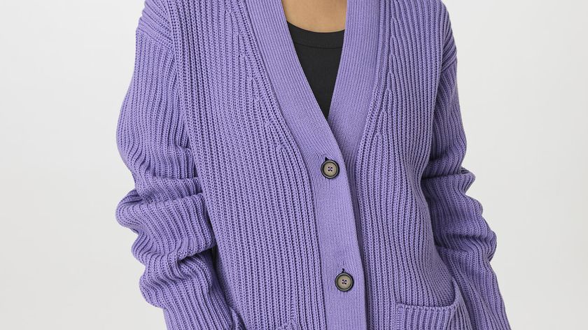 hessnatur Damen Cardigan Oversize aus Bio-Baumwolle - lila - Größe M