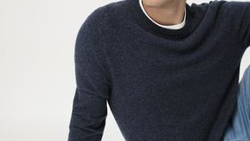 hessnatur Herren FTC X HESSNATUR Pullover aus Kaschmir - blau - Größe 52