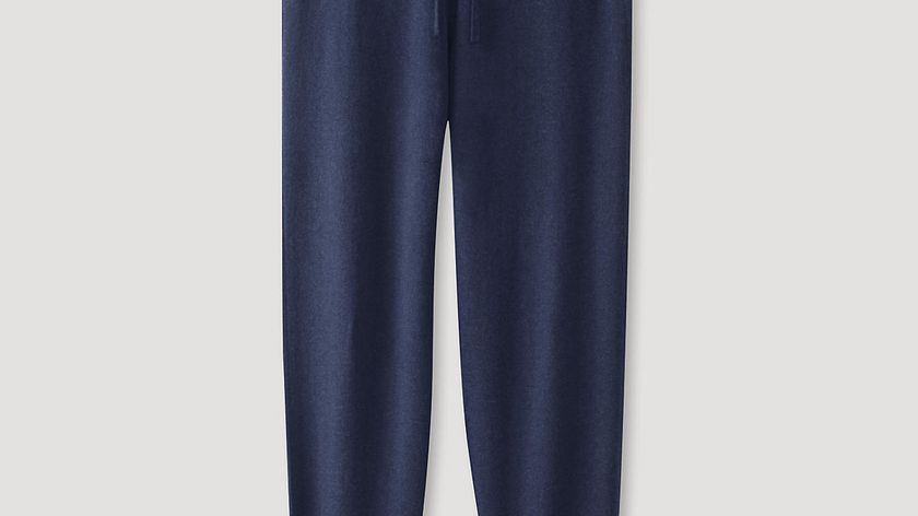 hessnatur Damen Strickhose aus Bio-Schurwolle mit Kaschmir - blau - Größe 36