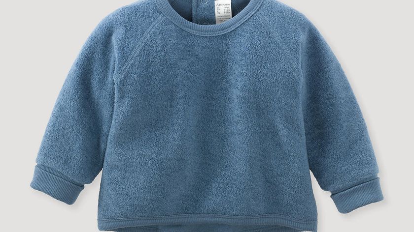 hessnatur Baby Wollfrottee-Sweatshirt aus Bio-Merinowolle - blau - Größe 74/80