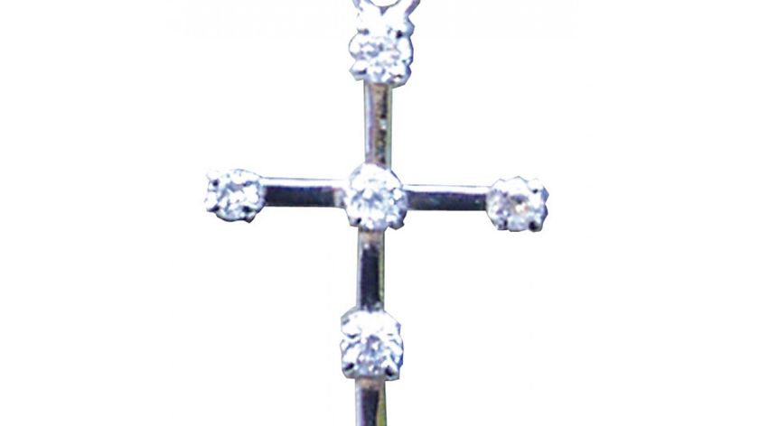 Anhänger "Kreuz mit 6 Zirkonia" Silber 925 1,7g