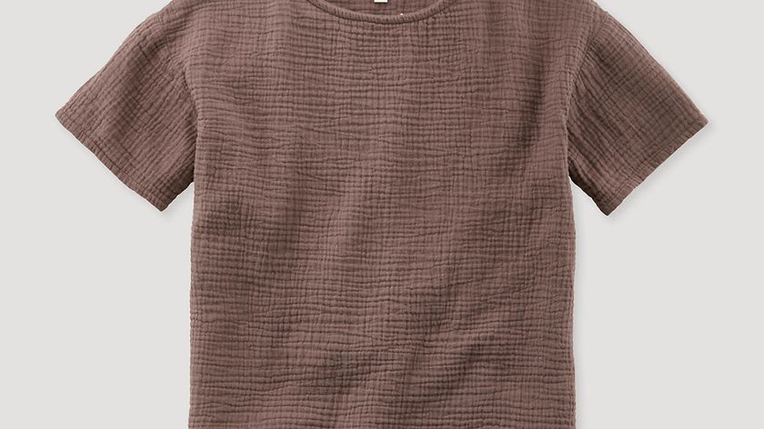 hessnatur Kinder Musselin Shirt aus Bio-Baumwolle - braun - Größe 110/116