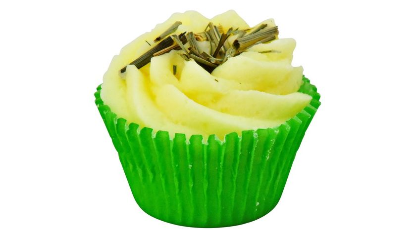 veganer Bademuffin bio - Badepraline Lemongrass swirl 45gr