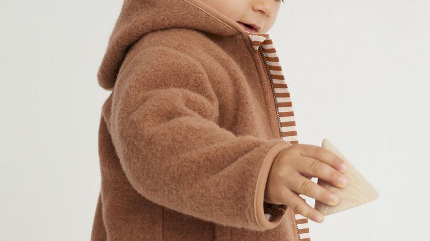 hessnatur Baby Wollfleece Jacke aus Bio-Merinowolle - braun - Größe 98/104