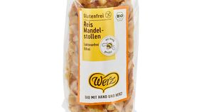 Mandel Stollen glutenfrei - aus Reis-Mehl gebacken - Bio