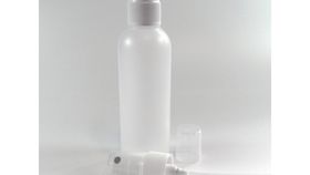 100 ml leere, transparente Sprühflasche in HDPE inkl. Pumpe und Zerstäuber (Sprühkopf)