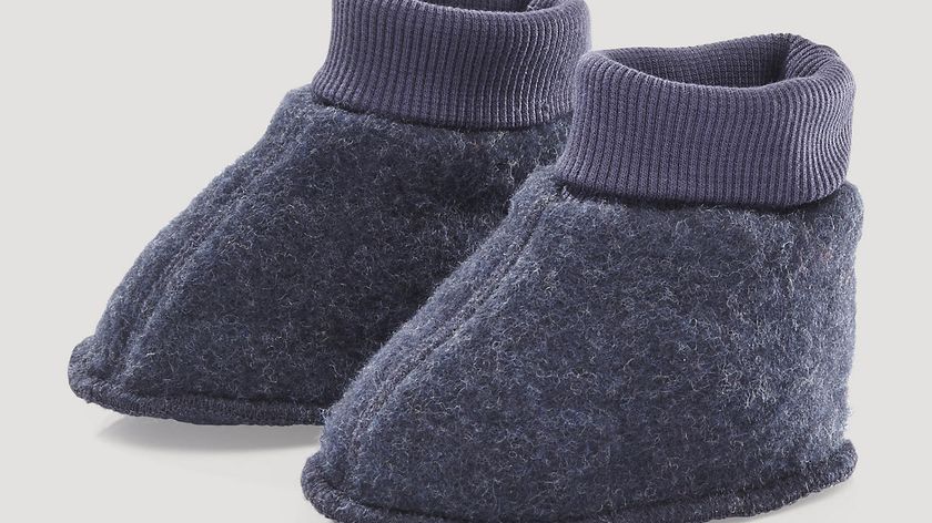 hessnatur Baby Wollfleece Schuhe aus Bio-Merinowolle - blau - Größe 74/80