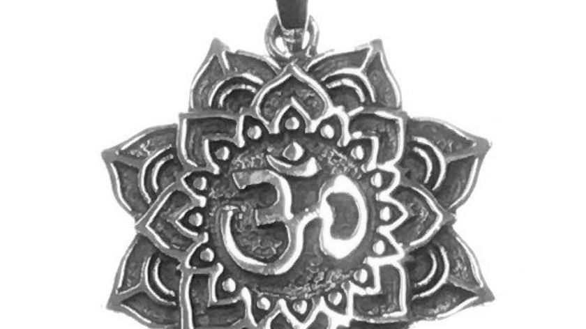 Anhänger "Om im Lotus" 3cm Silber 925 7,7g