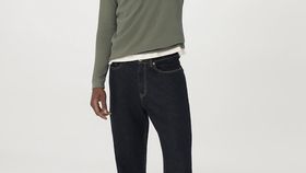 hessnatur Herren Waffelpiqué-Pullover Regular aus Bio-Baumwolle - grün - Größe 56