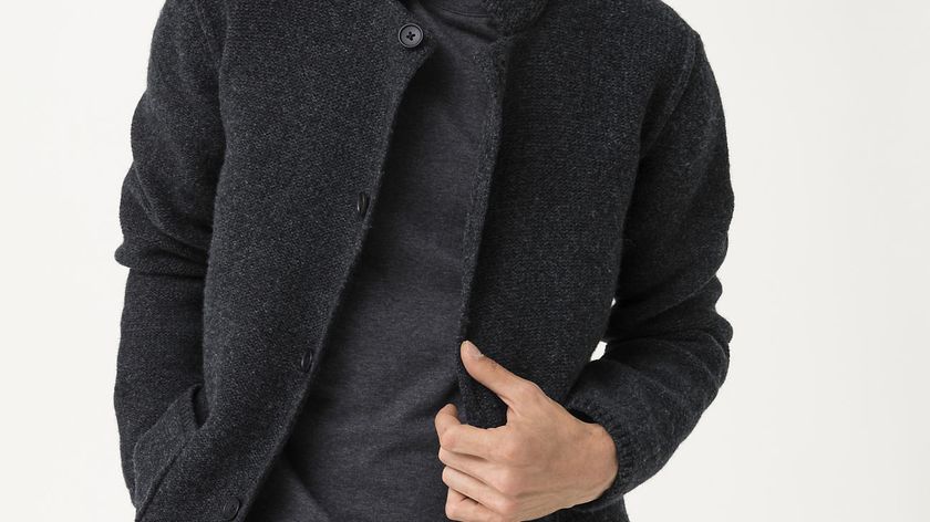 hessnatur Herren Stricksakko aus Bio-Lambswool - grau - Größe 50