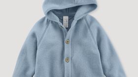 hessnatur Baby Softfleece-Jacke aus Bio-Baumwolle - blau - Größe 74/80