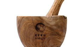 Mörser mit Stößel aus Olivenholz