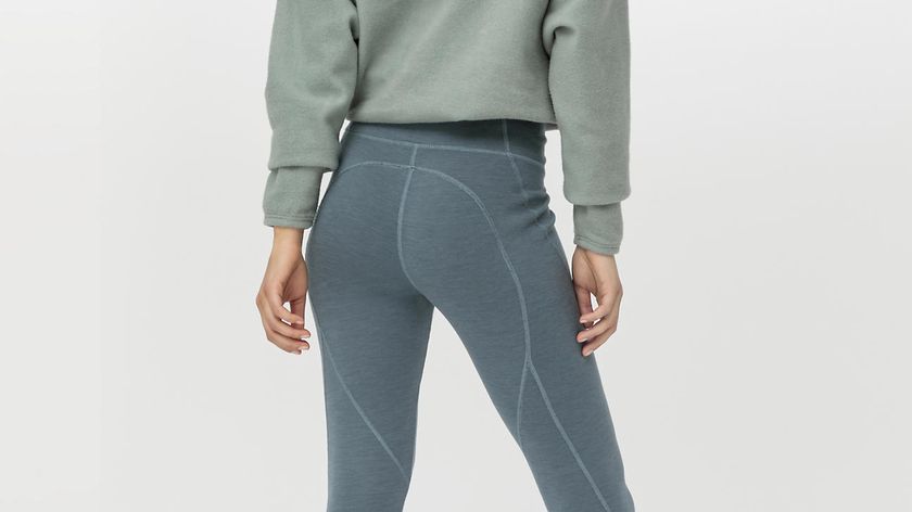 hessnatur Loungewear Sport Leggings aus Bio-Merinowolle mit Bio-Baumwolle - blau - Größe 34