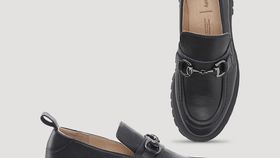 hessnatur Damen Loafer mit Schmuck - schwarz - Größe 40