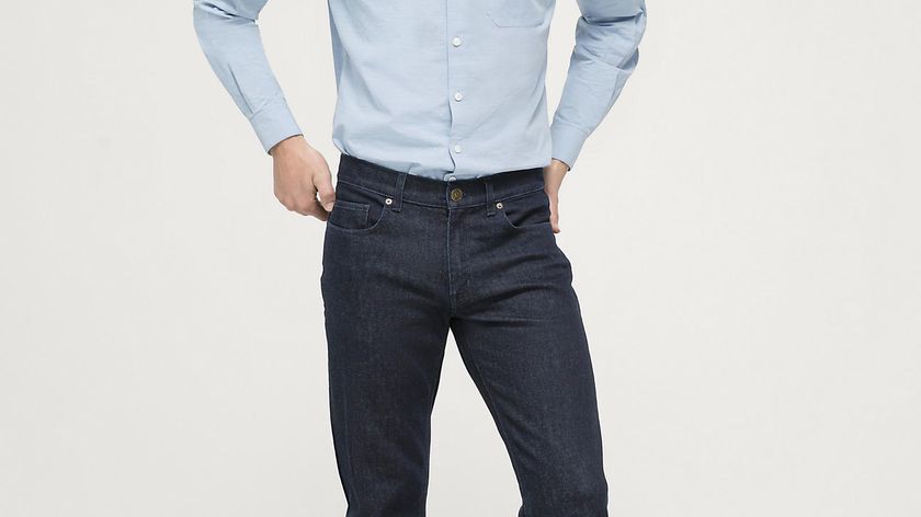 hessnatur Herren Jeans Ben Straight Fit aus Bio-Denim mit Schurwolle - blau - Größe 38/32