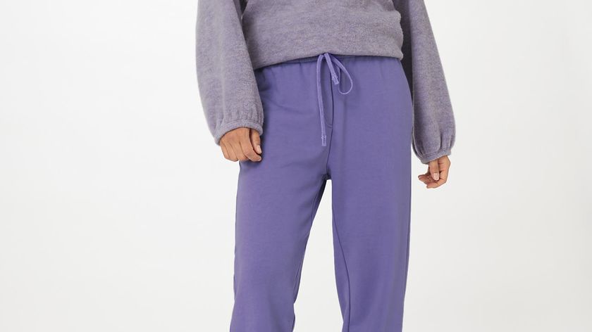 hessnatur Damen Sweat-Hose Relaxed aus Bio-Baumwolle - lila - Größe 42