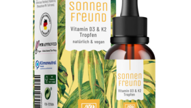 Vitamin D3 & K2 Tropfen hochdosiert - Sonnenfreund - 1 Flasche Sonnenfreund (die meisten Kunden kaufen 3 Flaschen)