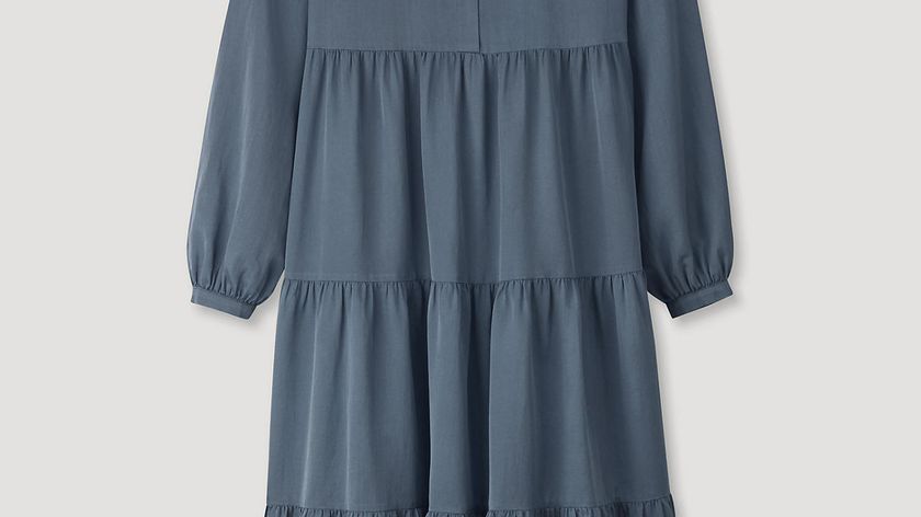 hessnatur Damen Midi-Kleid aus Bio-Baumwolle mit Seide - blau - Größe 36