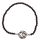 Armband "Om" 1,3cm Silber 925 mit Onyx Perlen 6cm elastisch