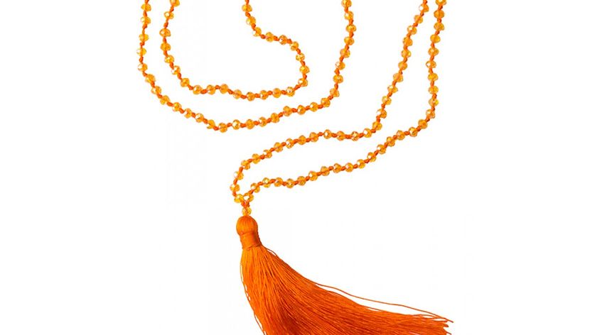 Mala orange mit 108 Glasperlen 52cm