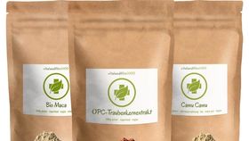 Traubenkernextrakt OPC Pulver 300 g + Bio Camu Camu Pulver 100 g + Bio Maca Pulver 500 g