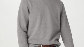 hessnatur Herren Sweater Relaxed aus Bio-Baumwolle - grau - Größe 48