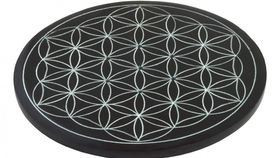 Räucherstäbchenhalter "Blume des Lebens" Black Stone 10cm