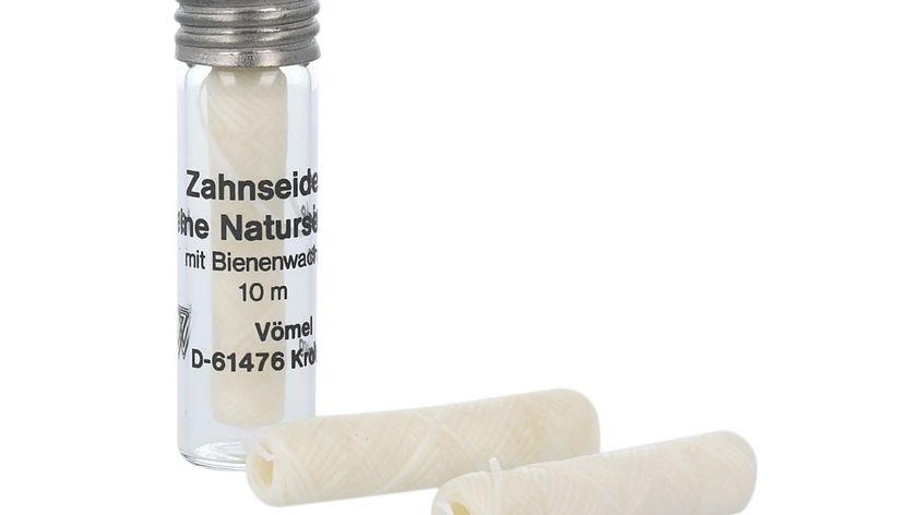 Zahnseide gewachst mit Bienenwachs aus Naturseide, Vömel