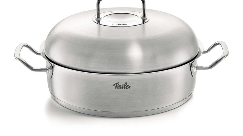 Fissler runder Bräter mit Hochraumdeckel aus 18/10 Edelstahl