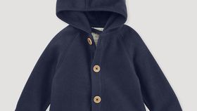 hessnatur Baby Softfleece Jacke Regular aus Bio-Baumwolle - blau - Größe 62/68