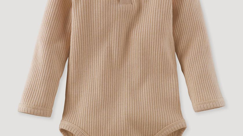 hessnatur Baby Langarmbody aus Bio-Baumwolle mit Bio-Merinowolle - beige - Größe 62/68